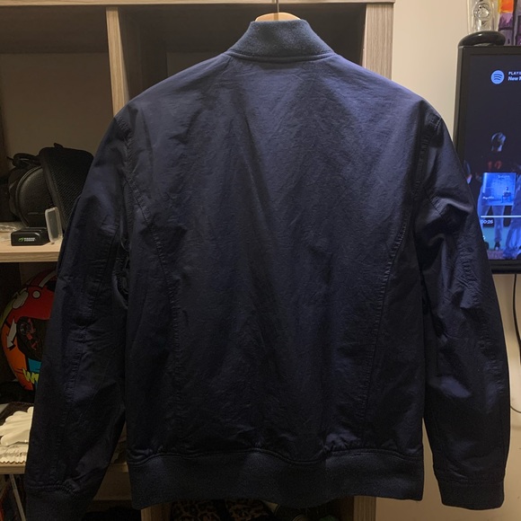 Mens Blank NYC Navy Blue Bomber Jacket - Picture 2 of 11